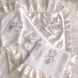 Luxury Satin Christening Blanket Set with Embroidery, Keepsake Pouch & Angel Wing Socks